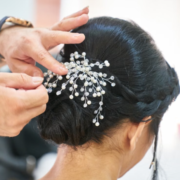 Customized Bridal Updo and Accessory Matching In-Home Styling Service